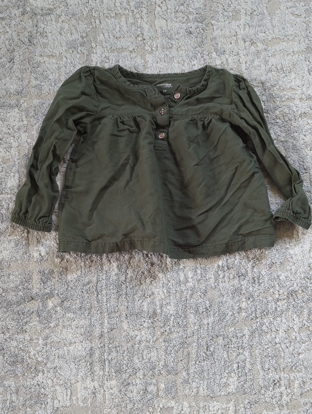 Carter's Olive Green Long-Sleeve Henley Top Size 2T